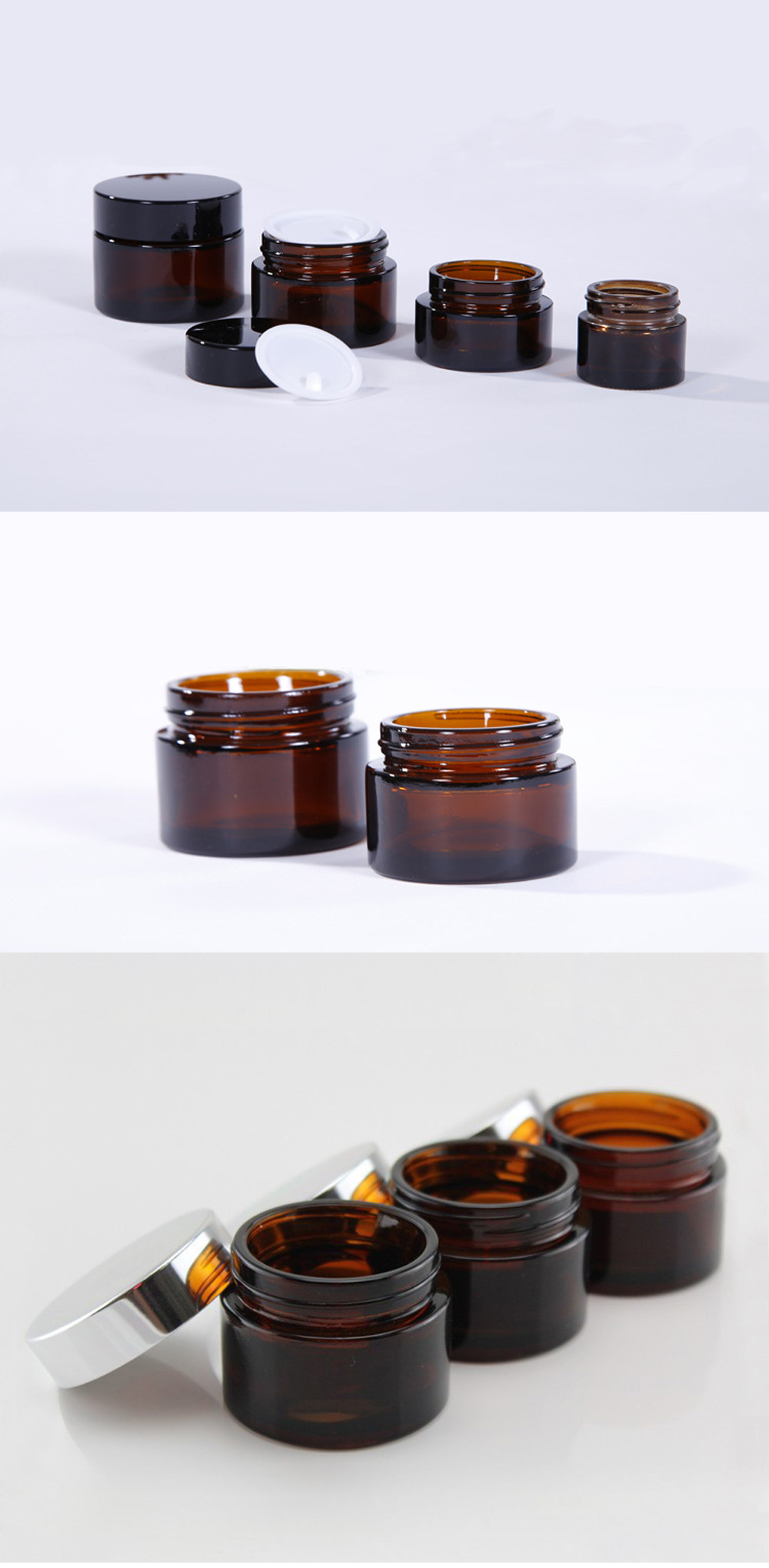 10g 20g 30g 50g茶色膏霜瓶 面霜玻璃瓶 棕色眼霜瓶 化妆品分装瓶