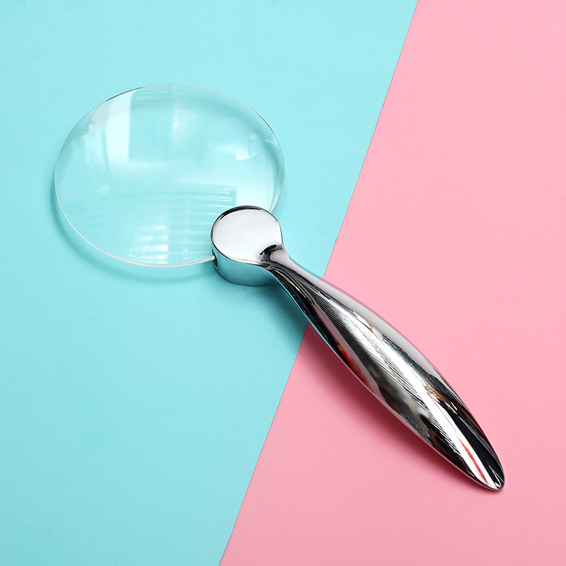 厂家直销无边框子母双镜片亚克力高清阅读高档金属礼品放大镜8007