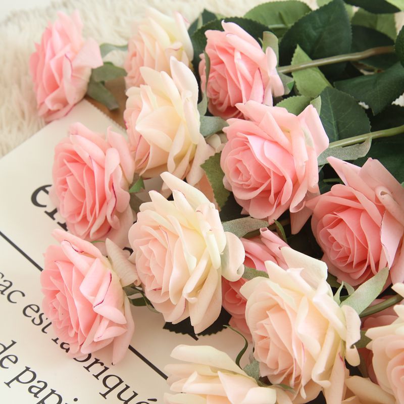 INS Style Moist Feeling Runrose Artificial Flower Factory Home Decoration Wedding Bouquet Fake Flowers for Wall Decoration Mw60000