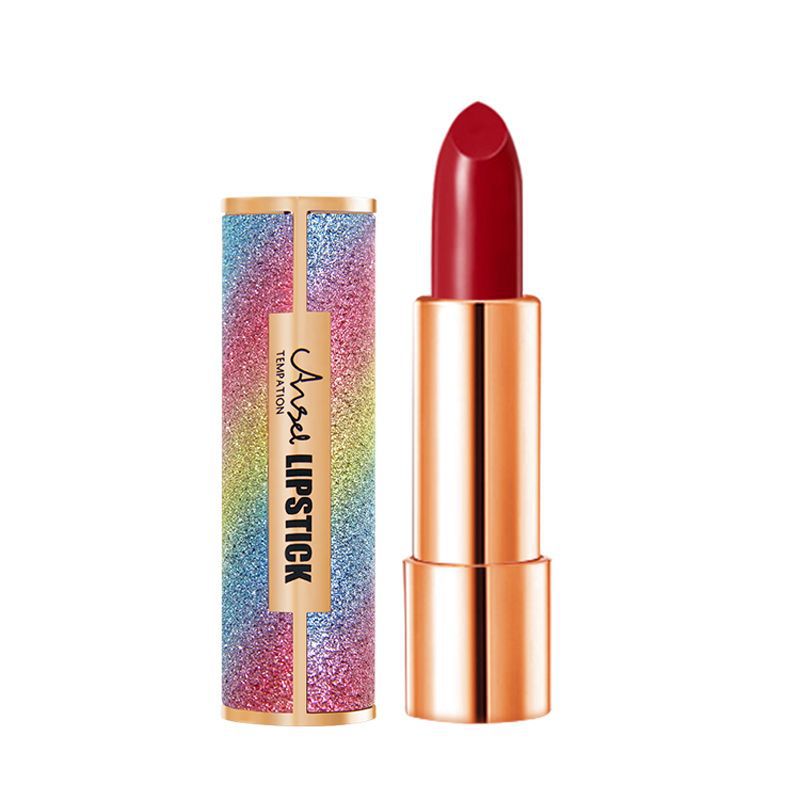 天使的诱惑彩虹缤纷丝绒口红持久锁色不易脱色好看唇膏姨妈西柚色