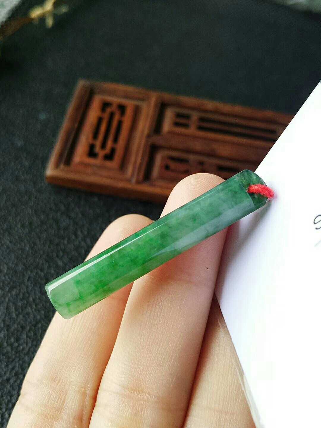 天然a货翡翠平安柱冰种飘绿辣绿平安柱 厂家直销 一件代发