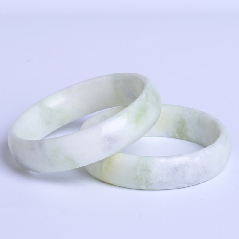 白色蓝田玉手镯 玉镯 地摊货镯子 石头手镯