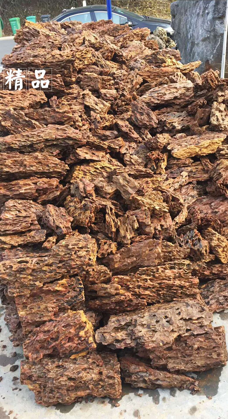 大量批发鱼缸造景松皮石又叫虎皮石多孔美观还有特价木化石青龙石