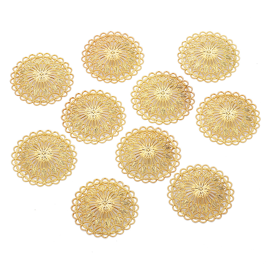 10个/包小花帽花片36mm 镂空小花片圆片diy饰品服饰配件批发
