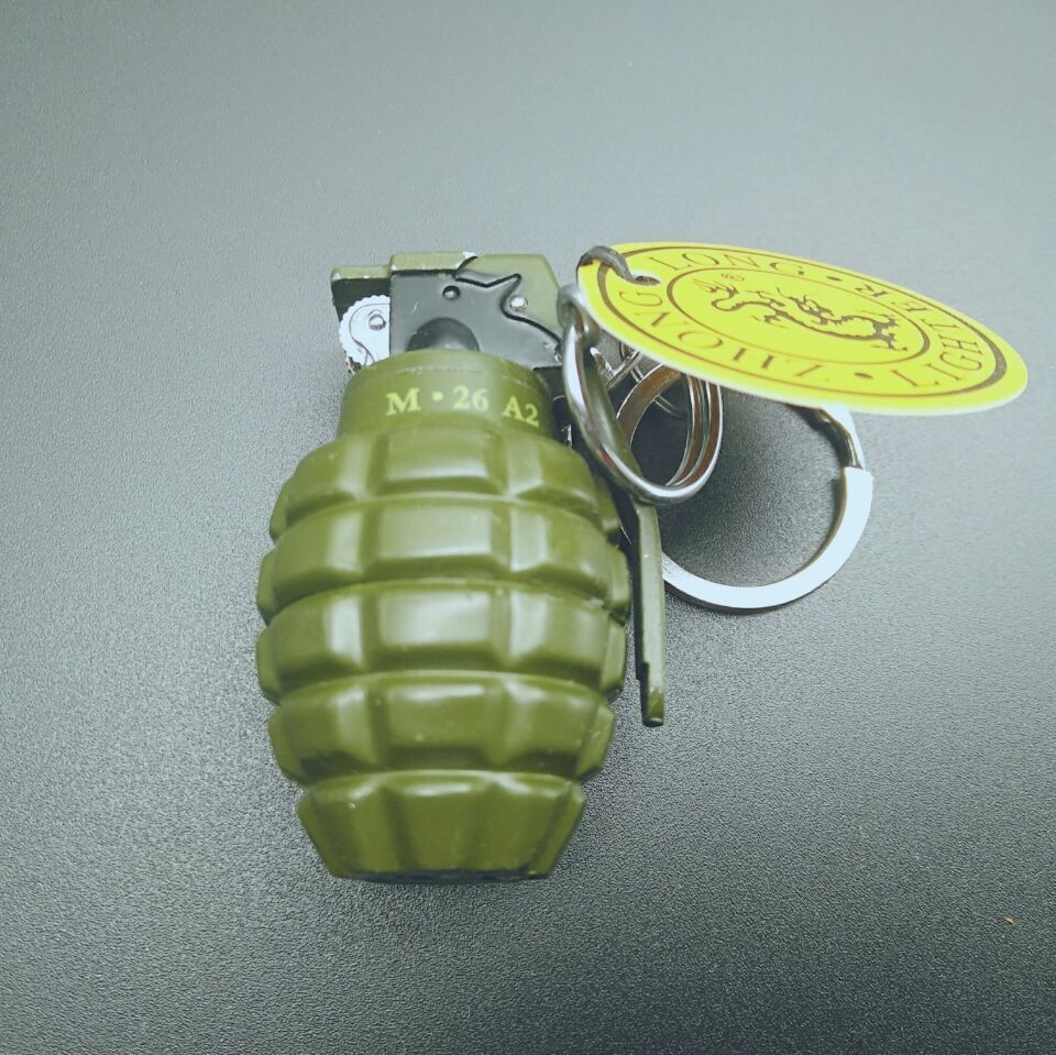 创意军模手雷打火机个性军绿手雷砂轮明火打火机 迷你挂件小礼品