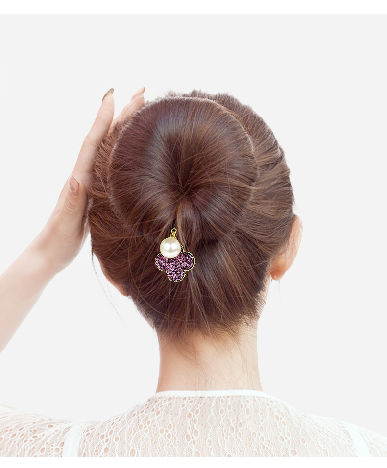 丸子头盘发器扎头发饰品头饰韩国四叶草升级版蓬松懒人盘头花苞头