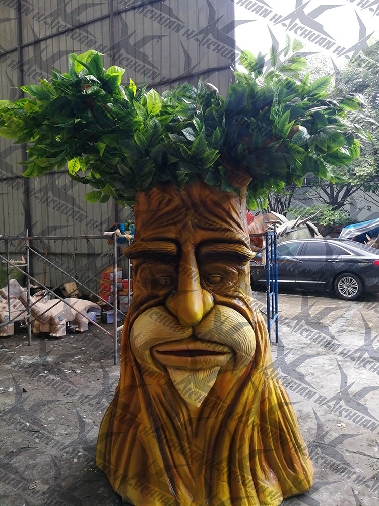 绿植仿真装饰大树-会说话园林幼儿园装饰摆件-互动植物大树模型