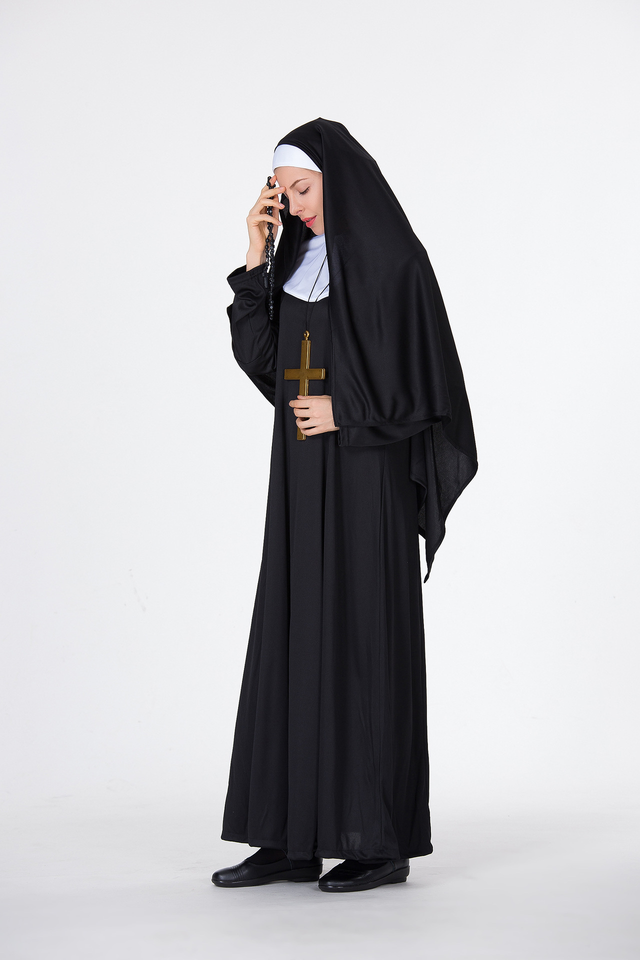 2018年新款教堂圣母玛丽亚修女服装万圣节角色扮演舞台演出服装