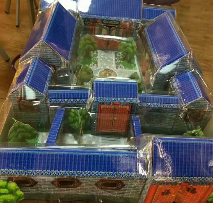 厂家直销祭祀殡葬纸制成品大四合院 豪华别墅用品纸活祭祀殡葬用