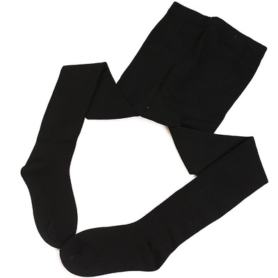 透彩秋冬新款加绒加厚加大涤棉带脚连脚裤黑色 打底裤现货外贸定