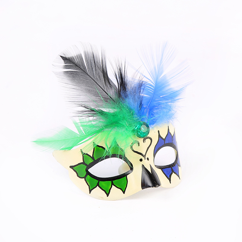 Factory Direct Sales Creative Exquisite Feather Venetian Mask Refridgerator Magnets Party Festival Atmosphere Setting off Props