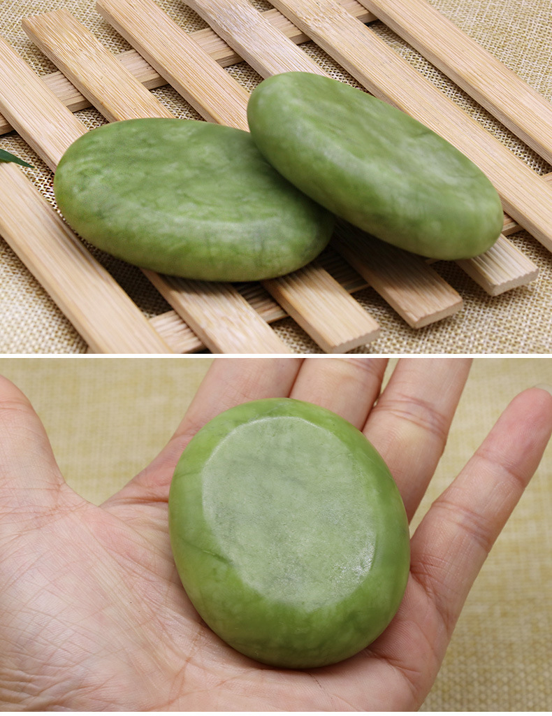 橄榄玉8*8 spa 6*8能量石天然按摩玉石火山能量石釉玉庐山玉绿玉