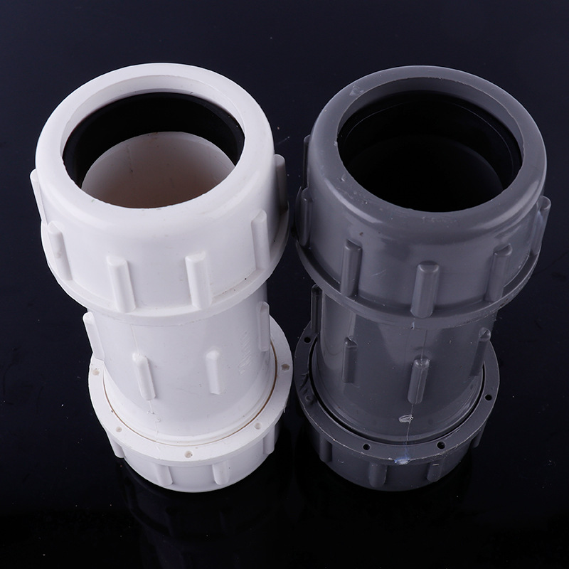 pvc白灰色给水快接塑料水管抢修快速接头国标pvc供水快接配件批发