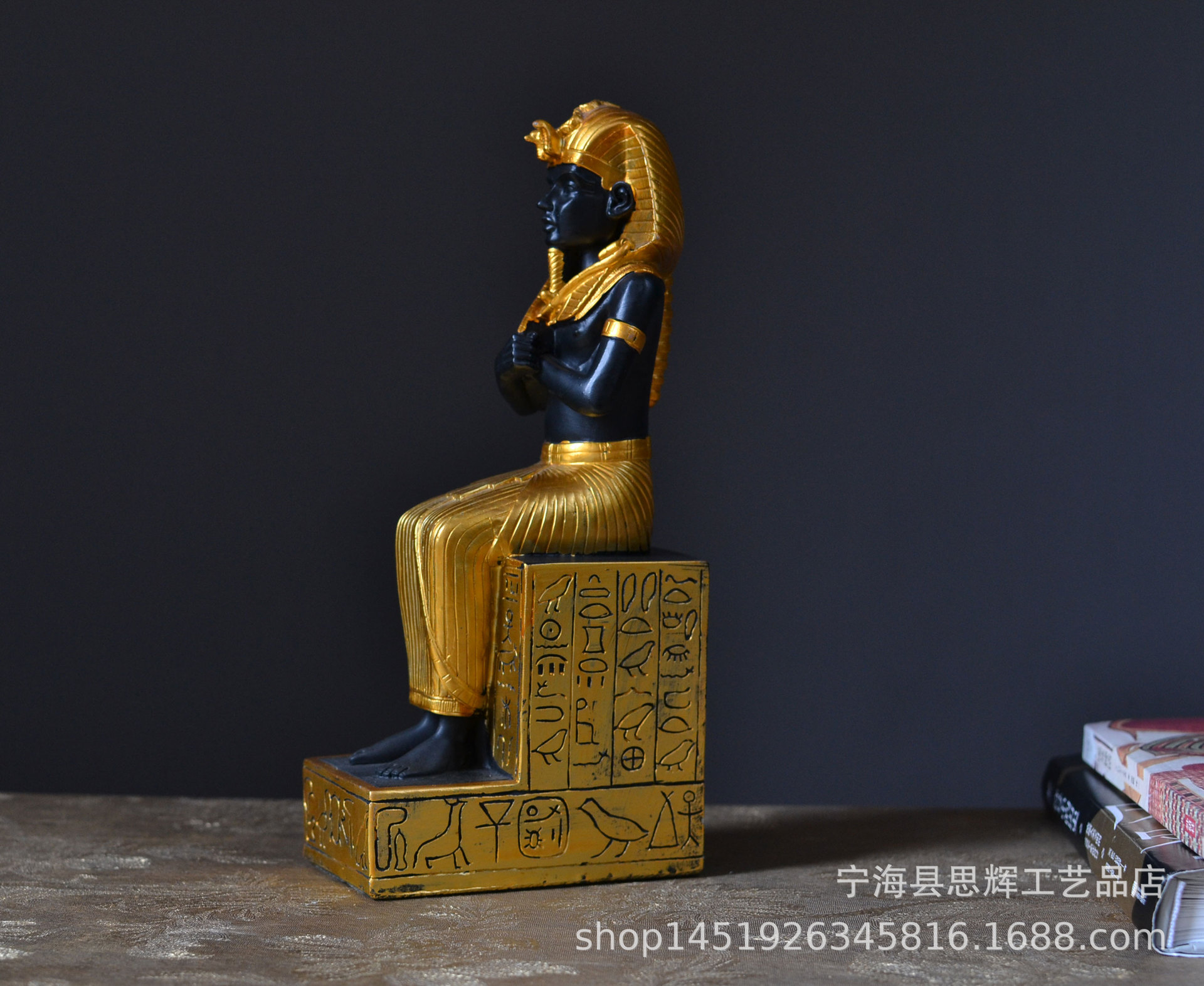 古埃及金字塔人偶木乃伊法老黄金面具古文明摆件埃及法老王子书档