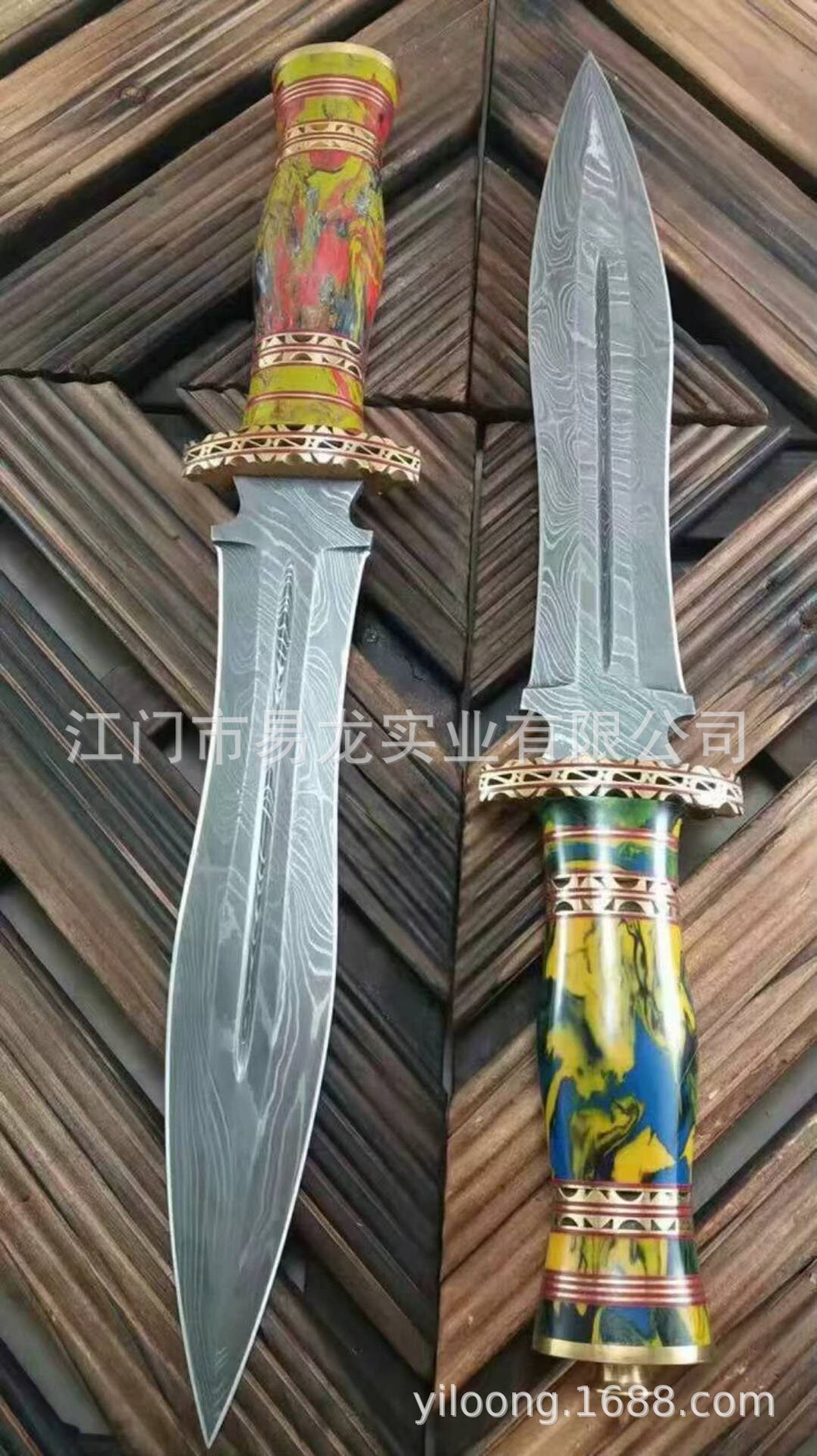 yiloong厂家直销手工制作多彩色稳定化木料固化木刀把稳定木刀柄