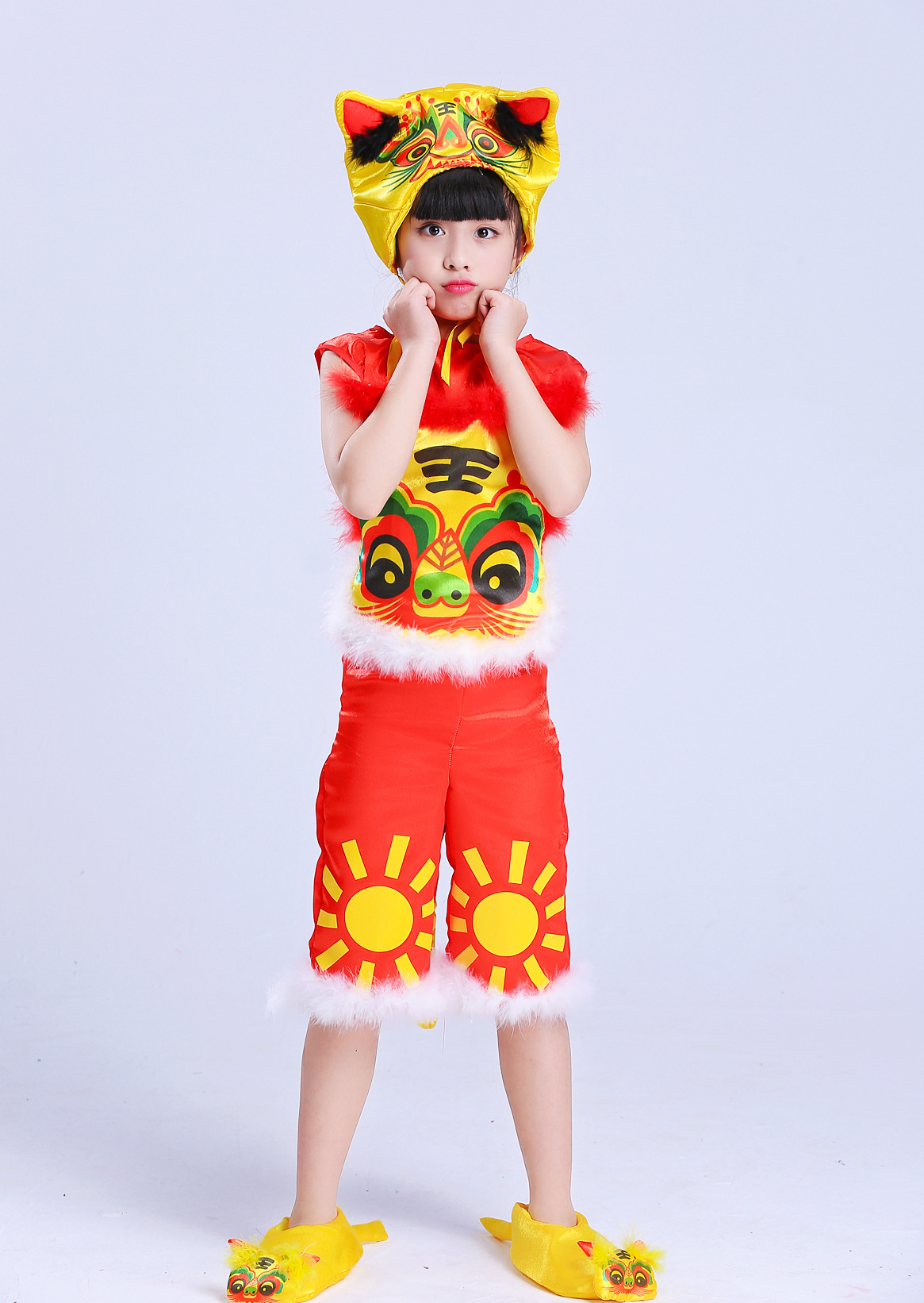 新款虎娃娃儿童演出服幼儿动物卡通造型表演服小老虎舞蹈服装