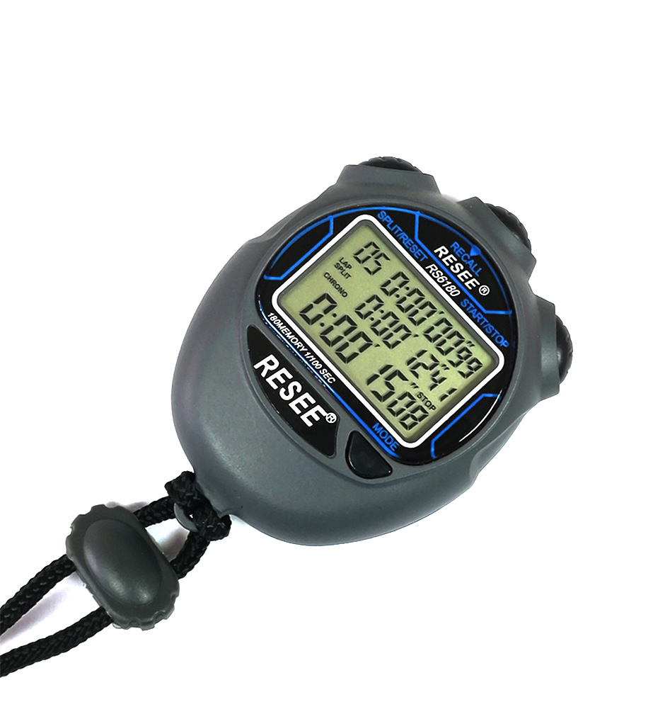 锐赛秒表抗水计时器180道记忆电子停表学校体育训练跑步码表