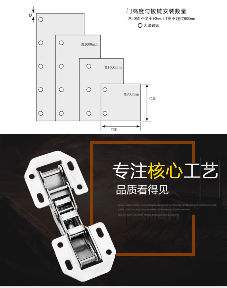 免打孔 不锈钢304铰链橱柜衣柜门飞机烟斗合页阻尼液压缓冲门铰
