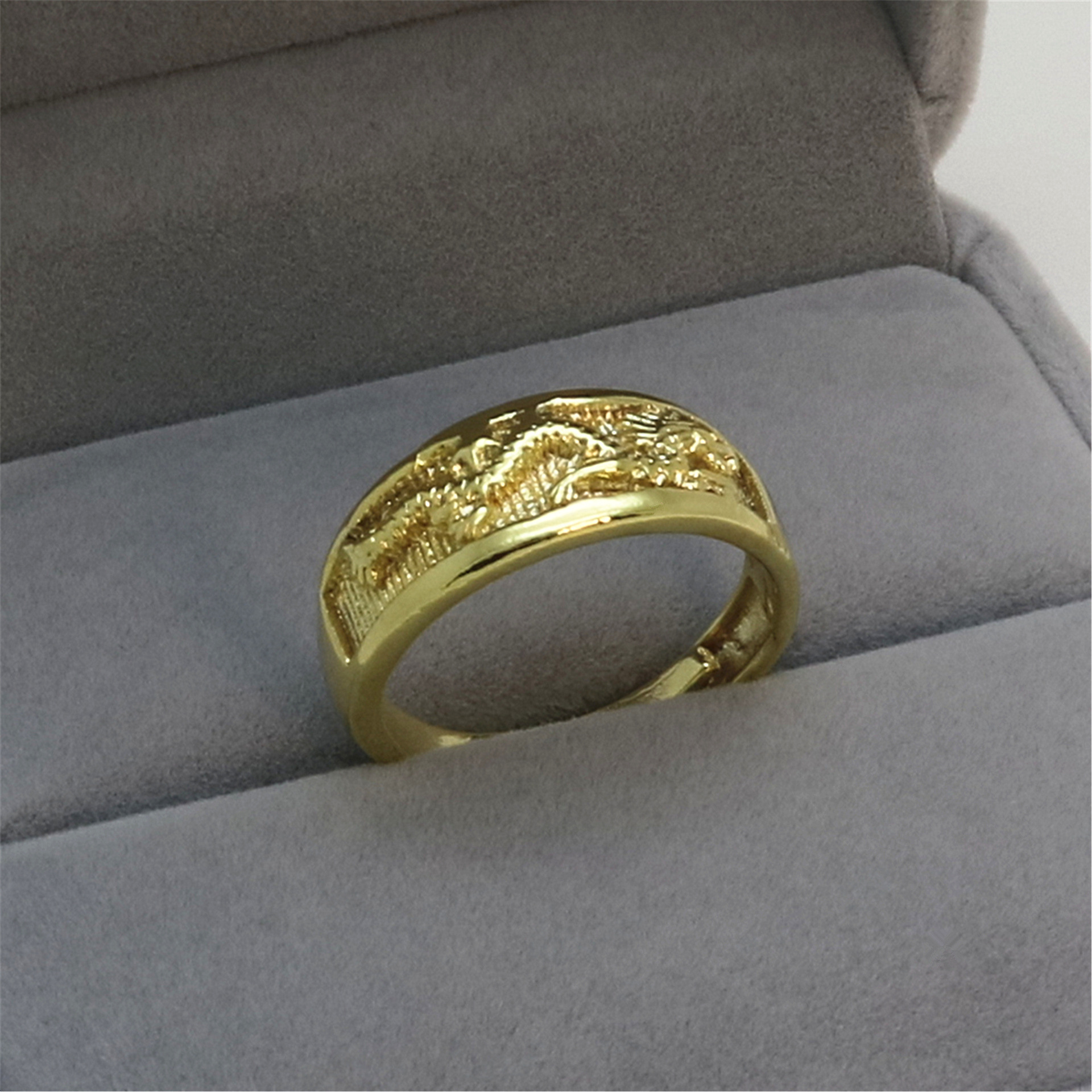 24k真空电镀黄金龙凤呈祥对戒 情侣款淘宝天猫京东热卖黄金戒指