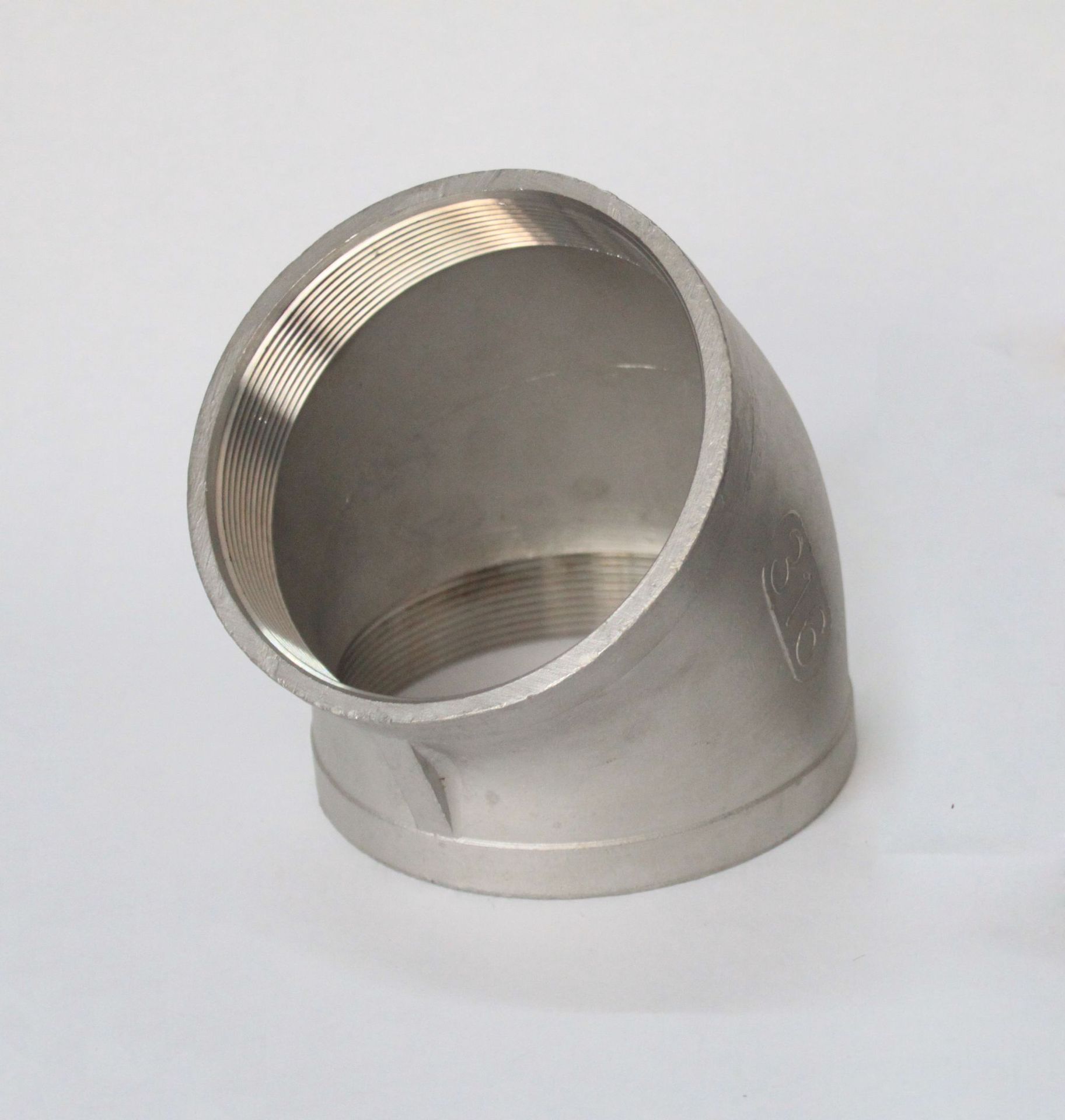 不锈钢45度内丝弯头 304316精铸内螺纹 不锈钢135弯头精铸加厚 - 机电