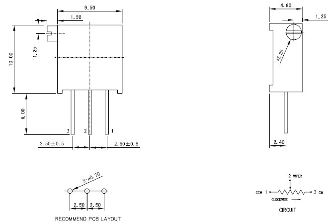 3296x-503 50k 顶调 可调精密多圈 电位器 可调电阻 3296x 50k