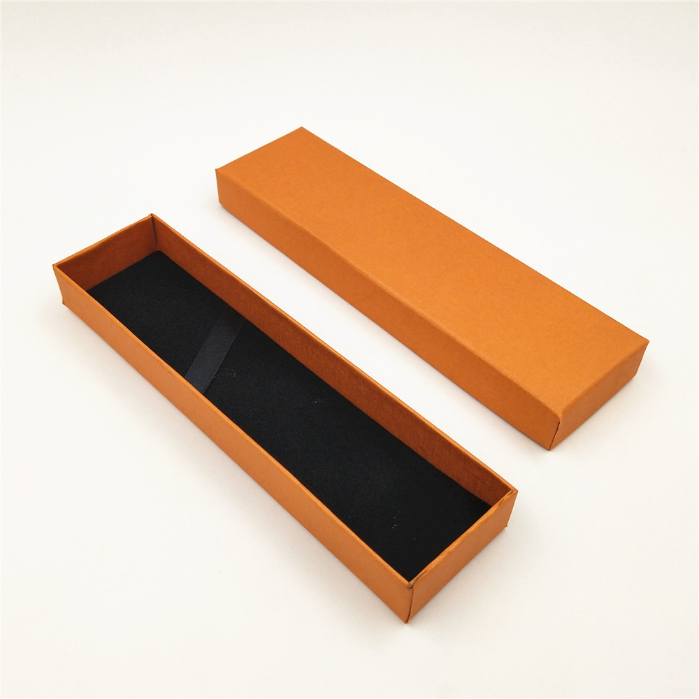 橙色长方形天地盖钢笔盒  礼品笔盒现货批发   包装盒