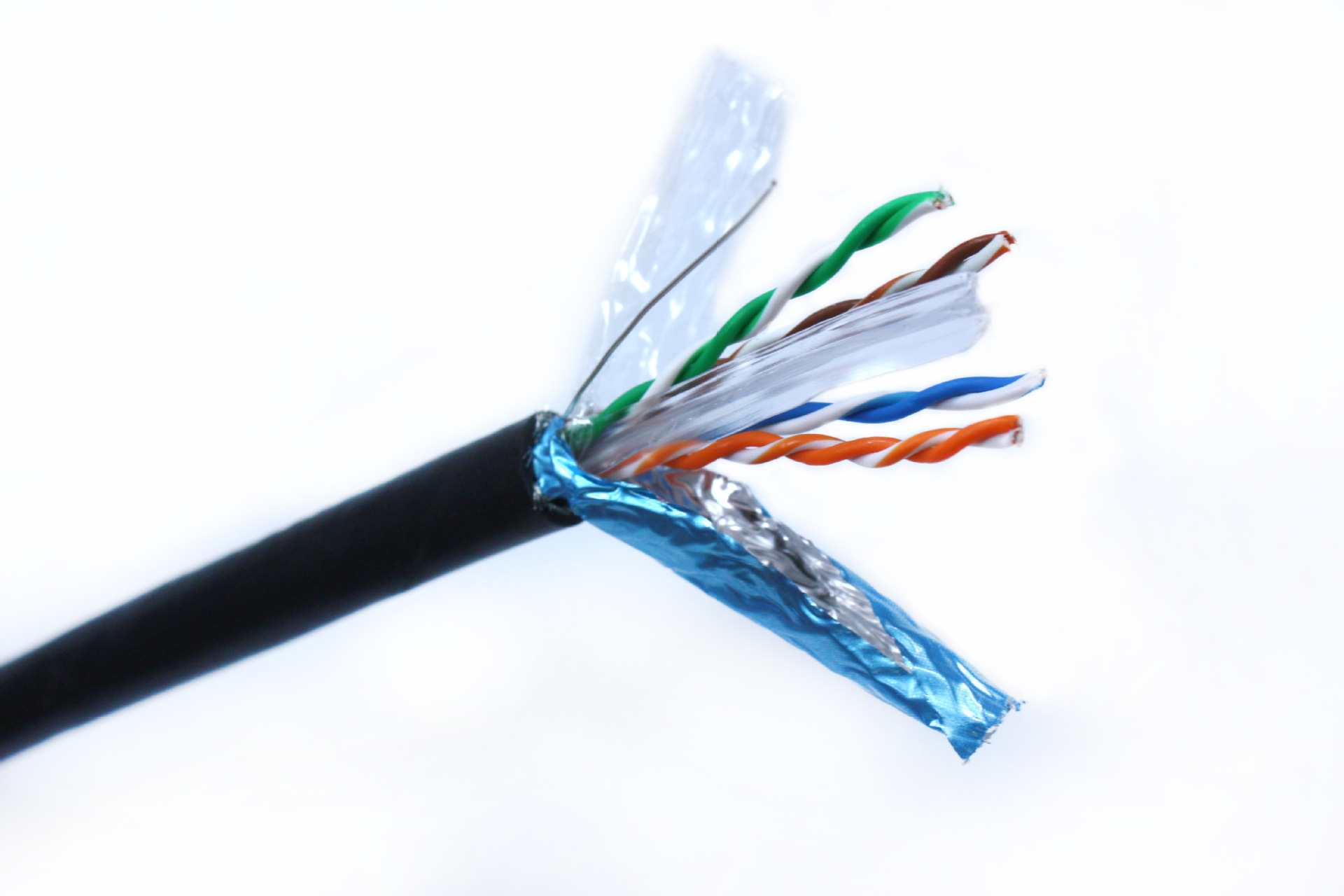 六类双屏蔽防水网线 无氧铜双绞线 防水阻水抗拉网线 国标网线