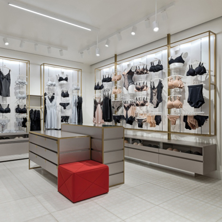 厂家热销多功能内衣展示柜 精品不锈钢文胸展示架烤漆家居服货柜