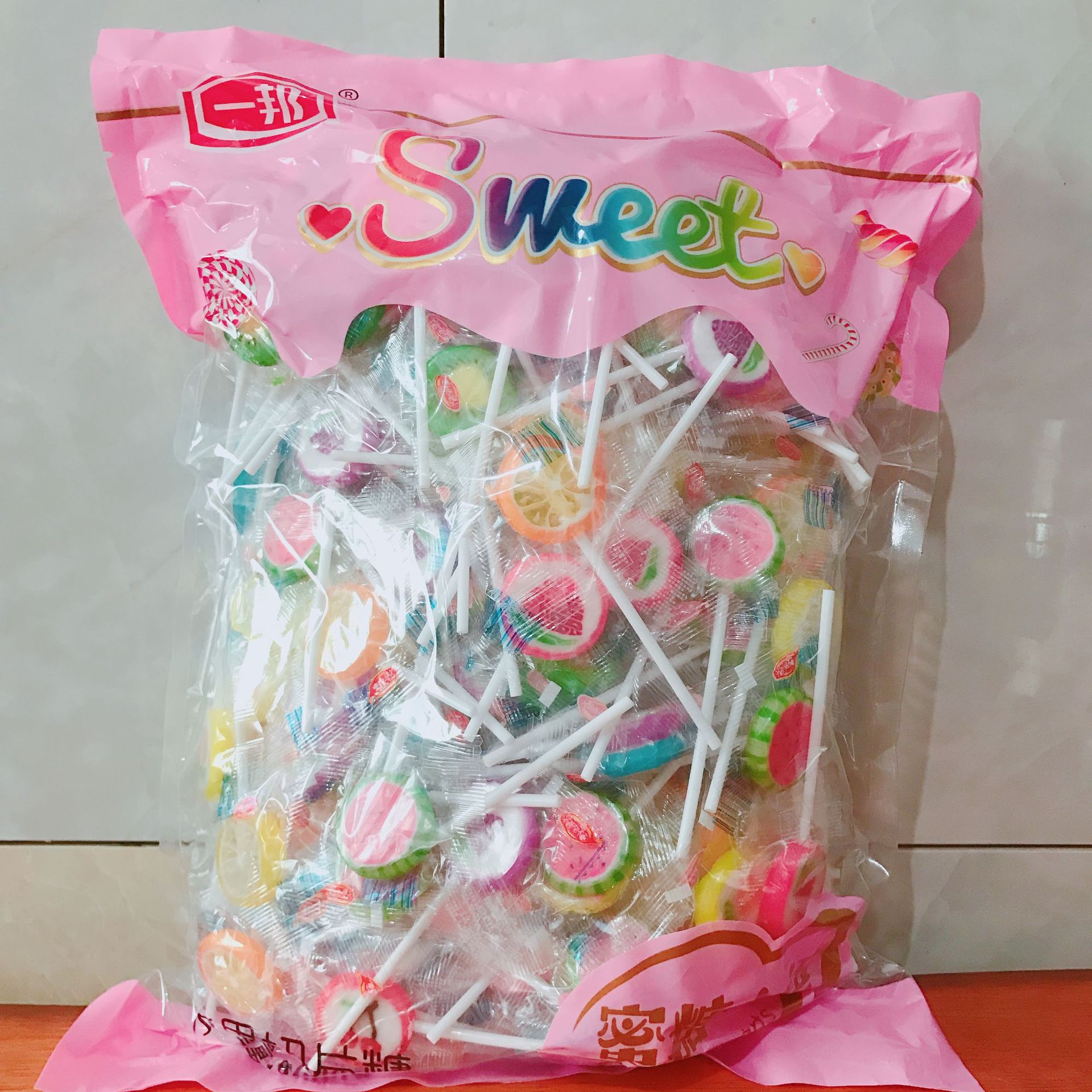 8g一邦短棒水果切片棒棒糖硬糖创意零食婚庆礼物喜糖(4斤整包)