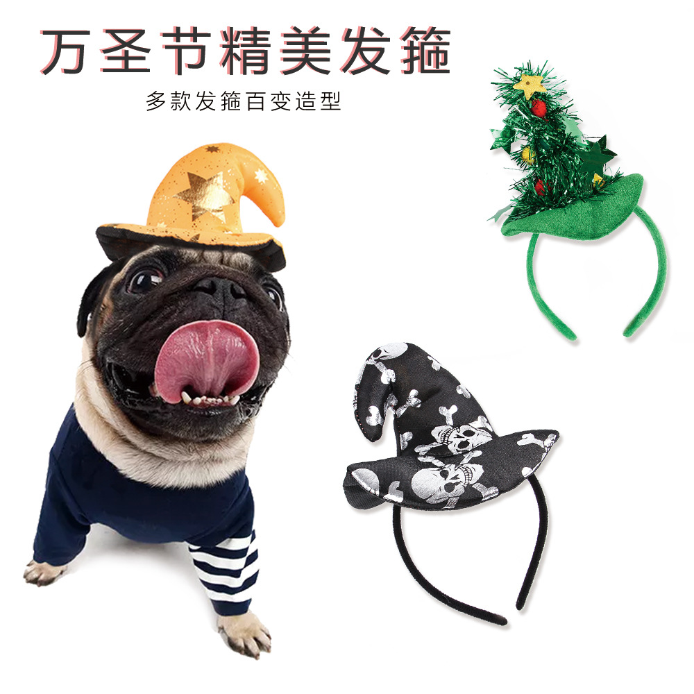 Products in Stock New Pet Headdress Halloween Headband Multiple Cat and Dog Ornament Funny Supplies