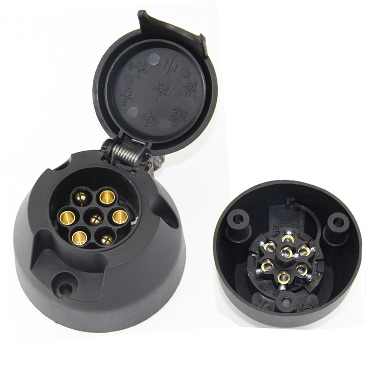 出厂价7芯12v拖车插座 拖车卡车连接器 七孔挂车插座 拖车转换头