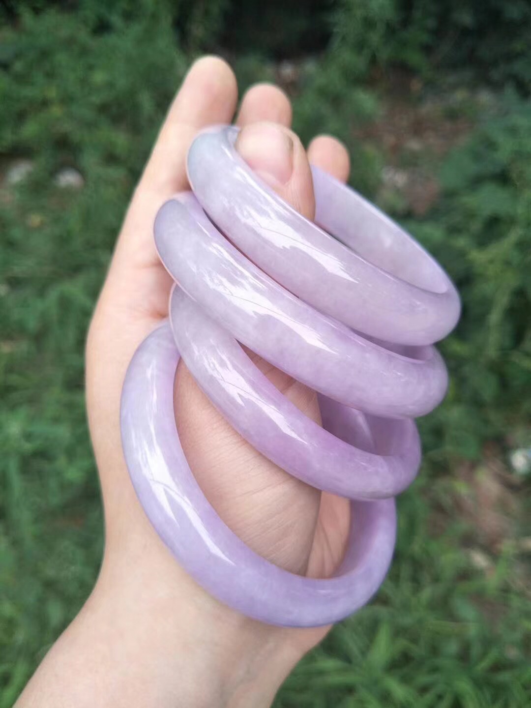 开店货源天然翡翠b货手镯紫罗兰手时尚女款翡翠玉镯送礼自戴批发