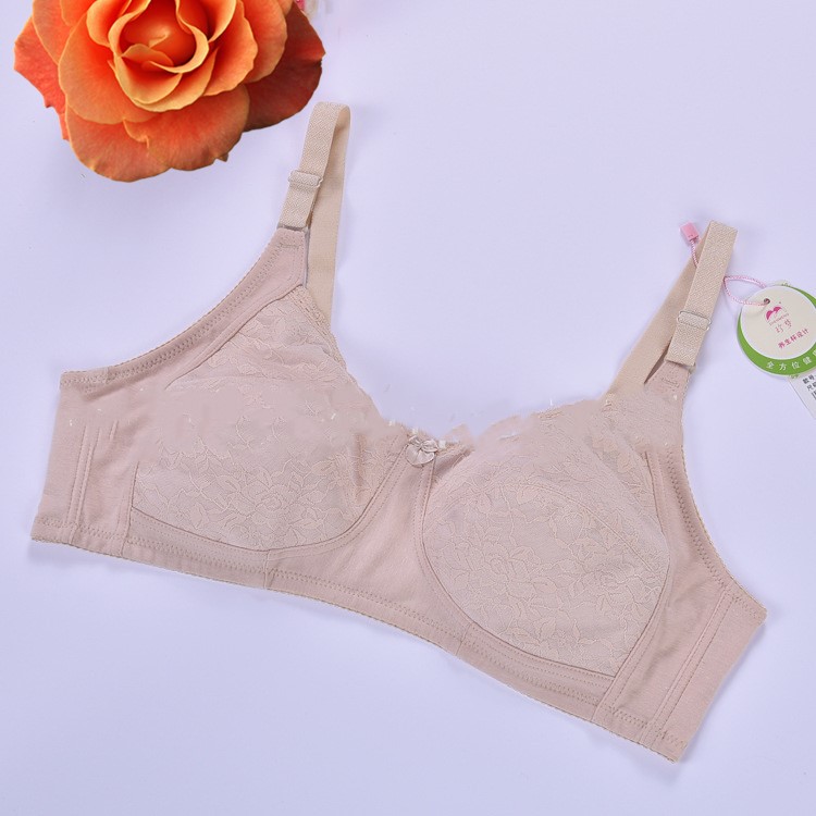 珍梦519全棉大码无钢圈舒适透气聚拢文胸大罩杯中老年内衣新品