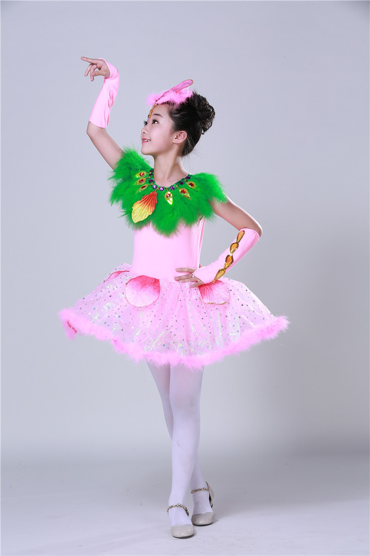 儿童动物表演服装布谷鸟舞蹈表演服小鸟啄木鸟服装女童角色扮演服