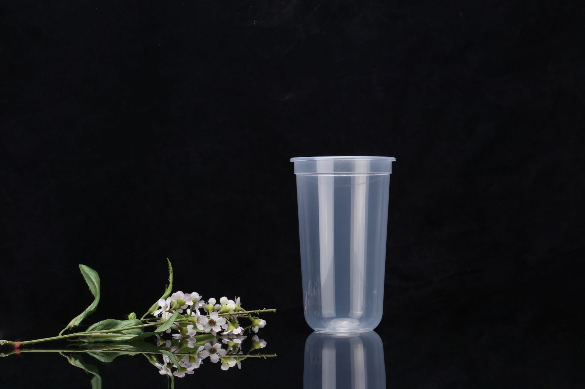 一次性u形注塑杯pp透明加厚塑料杯9095口径冷饮杯子定制logo