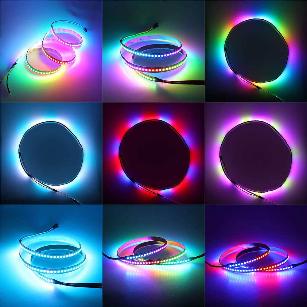 led幻彩灯带内置icsk9822 6812全彩灯条5v144灯亮化工程定制效果