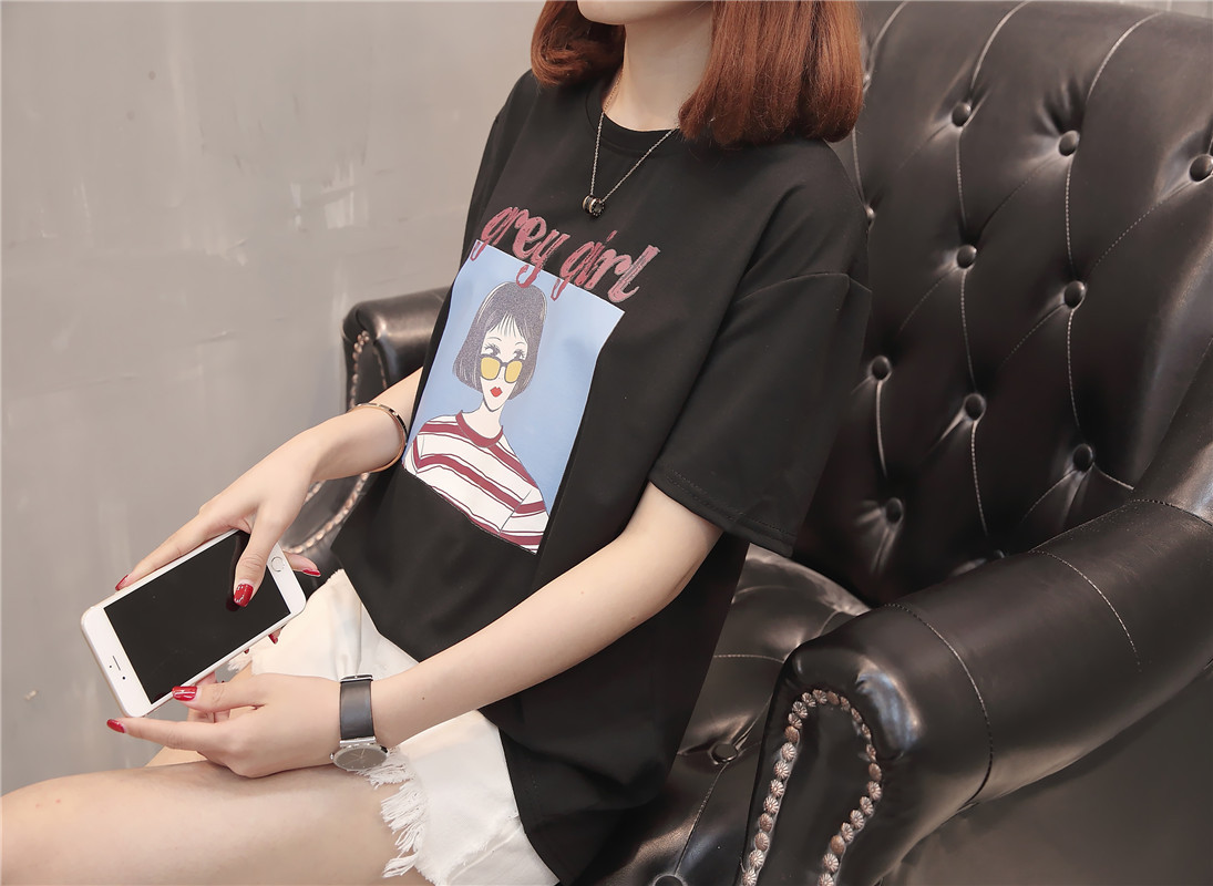 ulzzang短袖t恤女2018夏装韩版新款百搭半袖白色学生宽松ins上衣