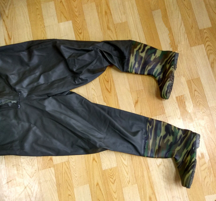 全身式下水裤 挖藕服 钓鱼捕鱼裤 加厚加大连体雨衣雨裤雨鞋