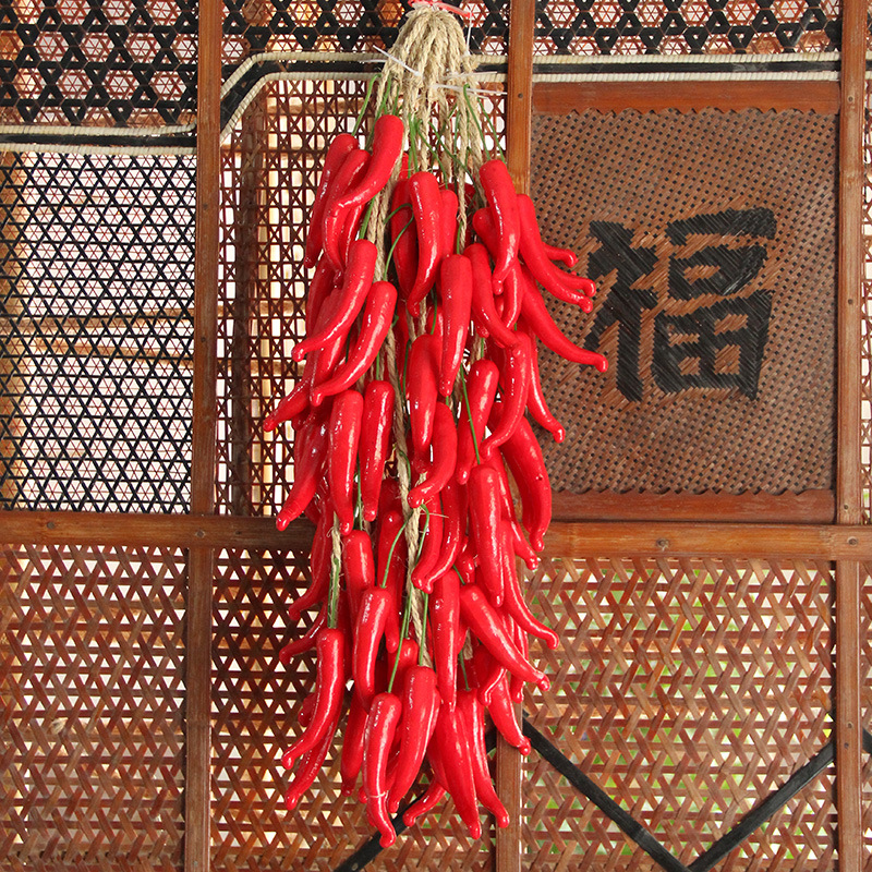 蔬菜果串小尖辣椒串饭馆装饰品庭院挂农家乐特色塑料仿真