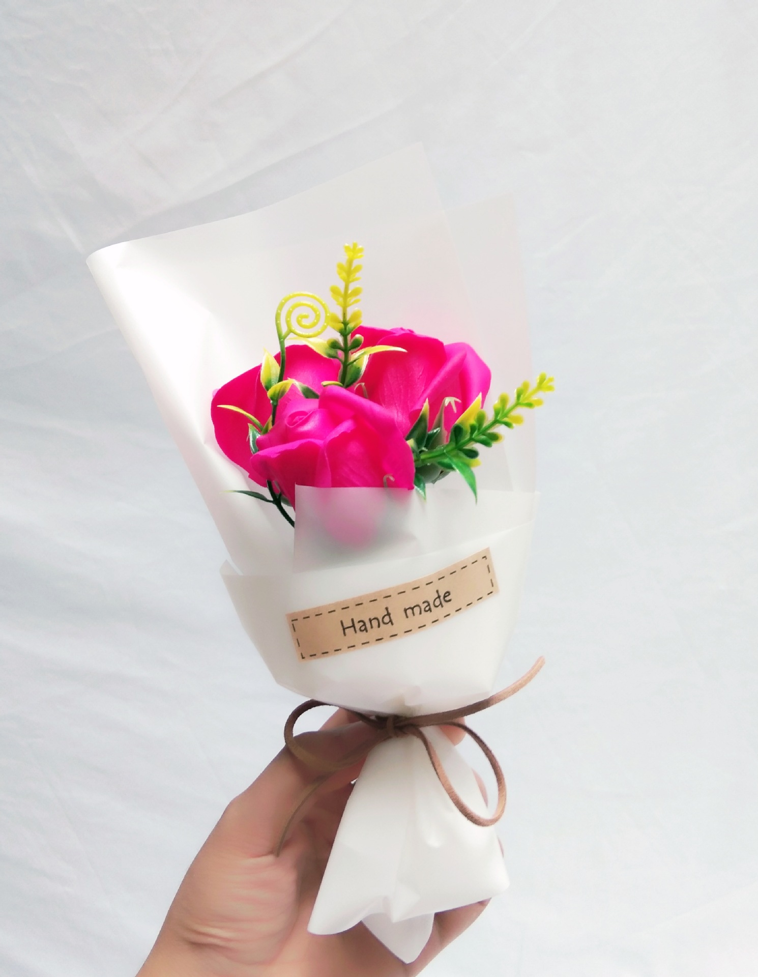 3朵香皂花玫瑰母亲节礼物创意活动赠品厂家直销创意小花束生日diy