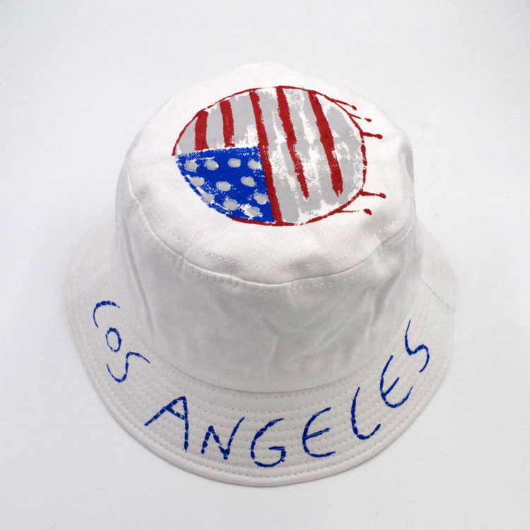 los angeles渔夫帽美国国旗街头盆帽男夏防晒涂鸦情侣文艺帽子