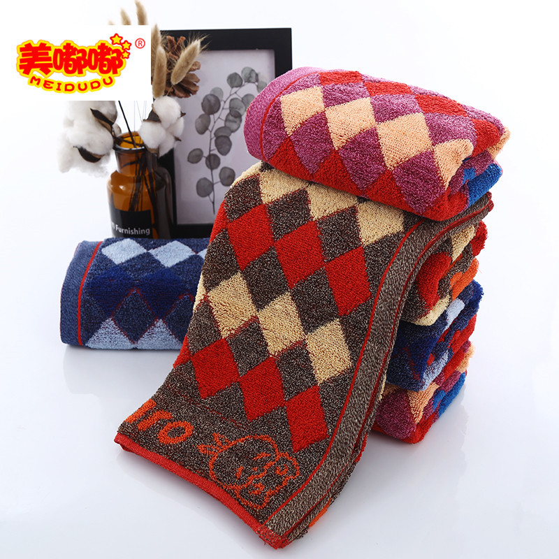 polyester cotton 32-strand color plaid towel foreign trade export thickened stall goods 5 yuan shop dark labor insurance gift present towel