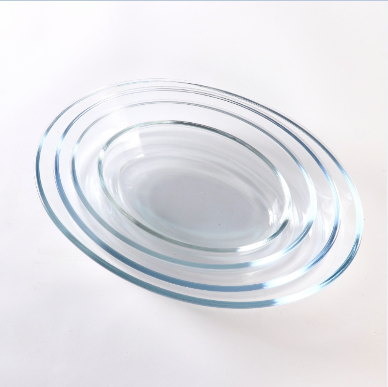 High Boron Heat-Resistant Glass Bakeware Oval Oven Baking Tray Barbecue Plate Microwave Oven Plate