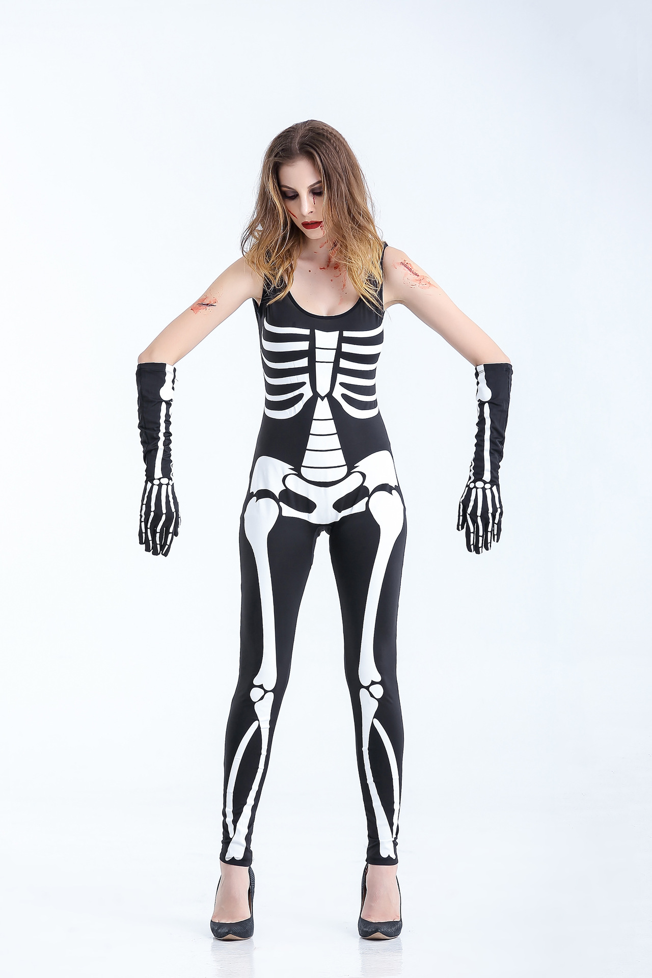 18650# 恐怖骷髅装 墨西哥亡灵节化装舞会服装 主题派对制服