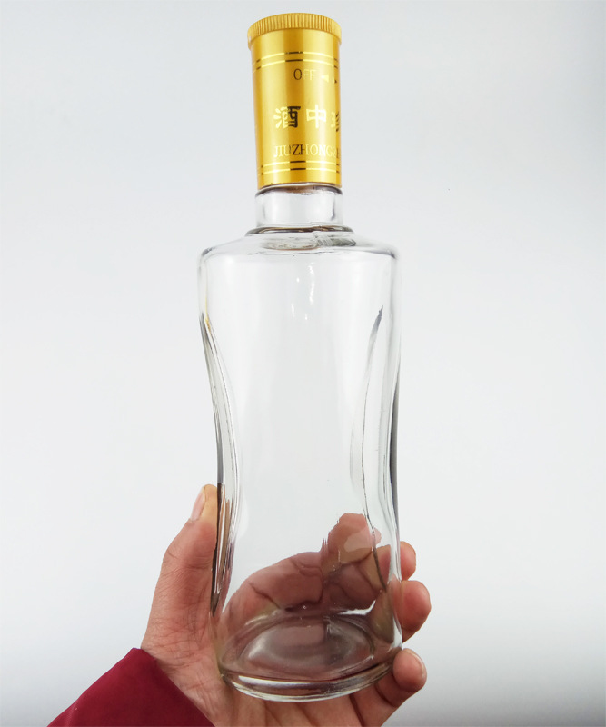 好运来一斤装酒瓶定制玻璃酒瓶子500ml带盖白酒瓶空酒瓶透明高档