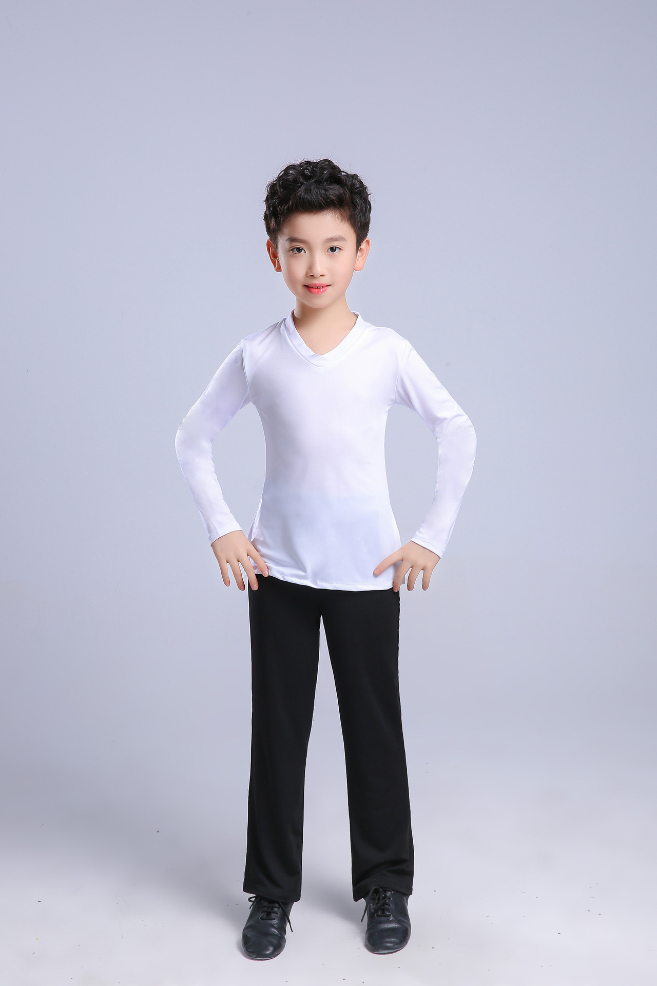 男童拉丁舞练功服男孩民族舞形体服儿童舞蹈服少儿拉丁舞练功服装