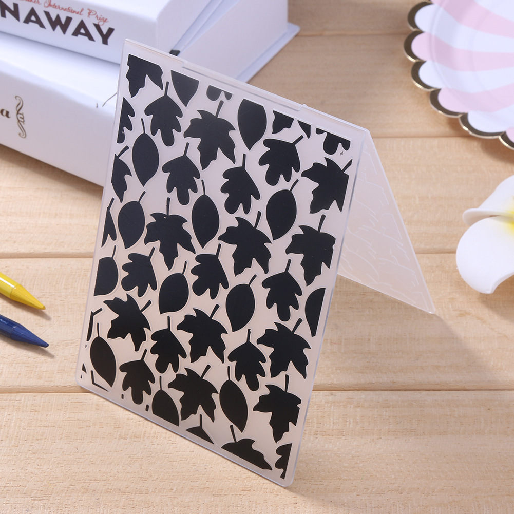 叶子diy塑料压花模凹凸压花模板 压花印夹 凹凸板