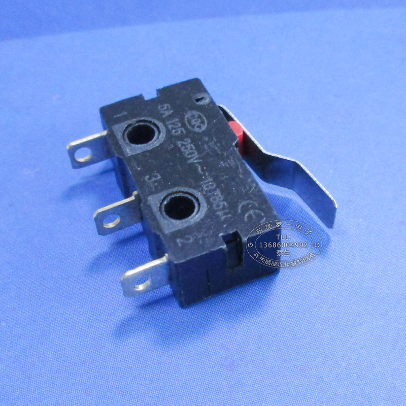 5a 125 250v小型行程开关 20*10全铜z形不锈铁柄微动开关kw12-hs