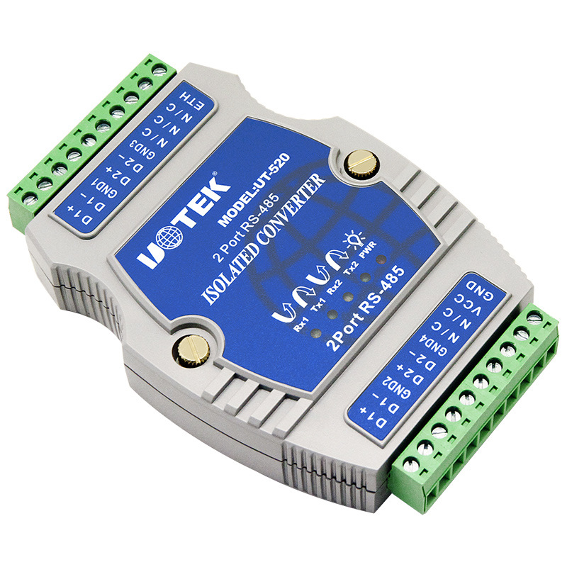 宇泰rs485双路光电隔离中继器 rs485中继器 485信号放大器ut-520