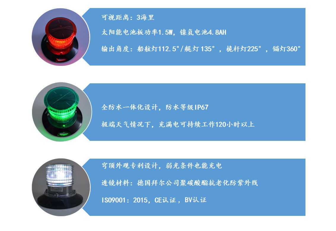 厂家供应dws305太阳能船舶船舷灯桅杆灯锚灯信号灯驳船灯